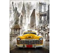 YSCOLOR Diamond Dipinto Diamante Ricamo New York Auto Rotondo Completo Di Diamante Pittura Punto Croce 5D Rotondo Strass Mosaico Decorazione Domestica 30X40Cm