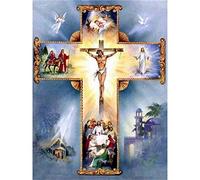 YSCOLOR Diamond Painting 5D Diamante Rotondo Pittura Religioni Christian Gesù Croce di Cristo DIY 5D Punto Croce Diamante Ricamo Kit Diamante 30X40cm