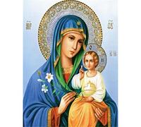 YSCOLOR Diamond Painting 5D DIY Mosaico Religione Pittura Diamante 3D Kit Punto Croce Diamante Ricamo Decorazione della Casa Vergine 30X30Cm