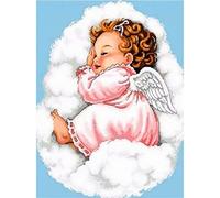 YSCOLOR Diamond Painting Angel Baby Stitch Pittura Diamante 5D Full Round Baby Angel Wings Kit Per Bambini Adulti Home Wall Art Decor 30x40cm