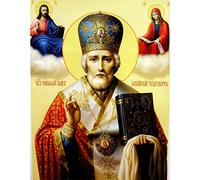 YSCOLOR Diamond Painting Icona di Religione di San Nicola 5D Artigianato Pittura Diamante A Punto Croce Diamante Ricamo Mosaico per La Decorazione Domestica 30X40Cm