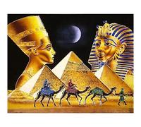 YSCOLOR Diamond Painting Kit Di Pittura Diamante 5D Fai Da Te Trapano Rotondo Egitto Regina Piramide Cammello Ricamo Con Strass Completo 30x40cm