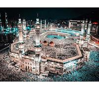 YSCOLOR Diamond Painting La Mecca Sacra Notte DIY Diamante Rotondo Pittura 5D Mosaico Punto Croce Set per Ricamo Completo Cucitura Santa Terra Mecca 30X40Cm