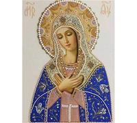 YSCOLOR Diamond Painting Pittura Diamante 5D Fai Da Te La Vergine Maria Kit Ricamo Diamante Rotondo Completo Strass Religione Christian Virgin Mary Stitch Decorazione Domestica Z146 30x40cm
