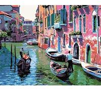 YSCOLOR Fai Da Te Dipingere Con I Numeri Kit Per Principianti Adulti, Città Di Venezia Italia Pittura A Olio Facile Dipinge Su Tela Per La Decorazione Della Parete D'Arte 40X50cm