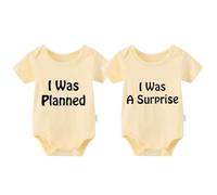 YSCULBUTOL Baby Twins Body I was Planned I was a Surprise Set di due per gemelli Body Baby Gift - - 3-6 mesi