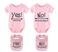 YSCULBUTOL Body Baby Sì We are Twins No We are Identical Twins Body Ragazzi Ragazze Gemelli Vestiti Manica Corta - - 7-9 mesi