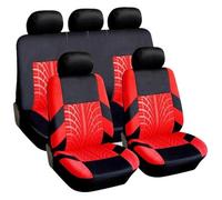 YSDEACE auto coprisedili anteriore Per Cuscini Protecto Set Coprisedili Auto Con Supporto Styling Dettagli Tracce Degli Pneumatici(Full Set-red)