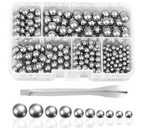 YSDMY 350 sfere di precisione per cuscinetti in acciaio inox, 4/5/6/6,35/8 mm, con cucchiaio di miscelazione, sfere agitatore, kit assortito per biciclette, nastri trasportatori, accessori industriali