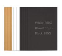 YSDMY Cartoncino Kraft A4 60 Pezzi Carta Kraft Marrone 21 x 29,7 cm Cartoncini A4 Cartoline Vuote 180-200g/m² Kraft Paper,Cartoncini in Cartone per il fai da te Progetti Creativi (Nero/Bianco/Marrone)
