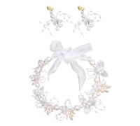 YSDYY 1 Accessori per Capelli di Fiori E 1 Paio di Anelli per Le Orecchie di Fiori, Accessori Elei, Accessori per Abbigliamento, Adatti per Servizi, Balli, Matrimoni.