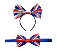 YSDYY 1 Bandiera Britannica Vola E 1 Fascia Per La Testa, Accessori In Stile Britannico, Accessori Versatili Classici, Decorazione Festosa, Mosca.