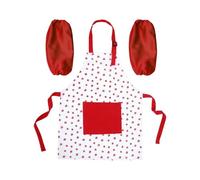 YSDYY 1 Pezzo di Grembiule A Pattern di Fragole E 1 Paio di Maniche, Grembiule per Bambini, Grembiule Impermeabile E Sporco, Adatto per Cucinare, Pittura E Faccende Domestiche.