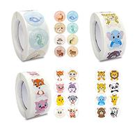 YSDYY 1500 adesivi rotondi autoadesivi a forma di animali selvatici, simpatici e divertenti, artigianato per bambini, regali per feste per bambini, decorazioni per confezioni regalo