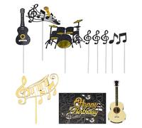 YSDYY 17 Pezzi di Inserti di Carte per Torte Sull'Argomento della Musica, Accessori per Decorazioni per Torte per Feste, Adatti A Bambini E Feste Adulte.