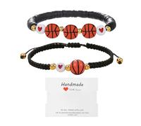 YSDYY 2 Bracciali da Basket, con 1 Carta, Manipoli Semplici E alla Moda E alla Moda per Uomini E Donne, Bracciali di Amicizia Creativa, Piccoli Regali per Gli Appassionati di Basket.