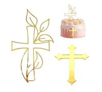 YSDYY 2 Decorazioni per Torta Incrociata, Utilizzo della Carta per Torta Dorata, Plug-in di Compleanno Facile, Decorazione per Feste.
