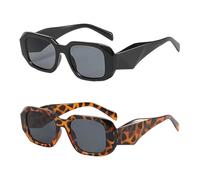 YSDYY 2 Paia di Occhiali da Sole retrò -Destra, Occhiali da Sole Quadrati alla Moda, Accessori alla Moda Personalizzati, Occhiali in Stile Y2K.