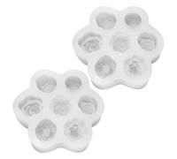 YSDYY 2 Pezzi Forma di Rosa A 7 Buche, Processi di Cottura, Accessori per Dessert Fai-da-Te, Dolci E Gelatina.