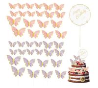 YSDYY 20 Inserti di Biglietti D'Auguri A Farfalla, Decorazioni per Feste di Compleanno, Contorno per Torte di Compleanno, Inserti di Carte Creativi E Interessanti.