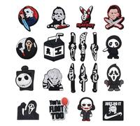 YSDYY 20 Pezzi Di Decorazioni Per Scarpe A Tema Halloween, Fibbie Decorative Per Scarpe, Set Di Decorazioni Per Scarpe Con Teschio, Fibbie Per Scarpe In Gomma Morbida
