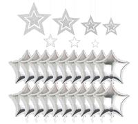 YSDYY 20 Pezzi Palloncini A Cinque Stelle E 7 Pezzi di Stelle Cave Sospese, Palloncini Gonfiabili per Bambini, Feste di Compleanno E Scene di Feste.