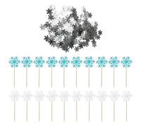YSDYY 20 Plug-in per Torta A Fiocke di Neve E 400 Paillettes di Fiocchi di Neve, Decorazioni per Feste Festive, Inserti di Carte con Motivi Invernali, Accessori per La Decorazione della Torta.