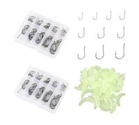 YSDYY 200 Pezzi di Ganci di Pesce con Buchi E 50 Parti di Esche Finte di Insetti Morbidi con Ganci Spegne, Esche Bioniche E Strumenti di Pesca.