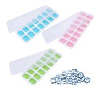 YSDYY 3 Pezzi di Cubetti di Ghiaccio in Silicone, Cubetti di Ghiaccio A 14 Griglia con Copertura, Utensile da Cucina Riutilizzabili, Produzione di Cubetti di Ghiaccio, Accessori per Bevande.