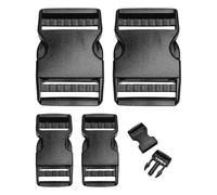 YSDYY 4 Pezzi di Fibbie A Doppia Commutazione, Fibbia di Inserto in Plastica Nera, Zaino -Fibbia per Regolare, Fibbia per Sacchetti in Tessuto di Montagna, Fibbia per Corda per Animali Domestici.