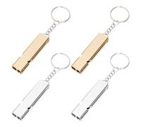 YSDYY 4 Pezzi Pipe A Doppia Avvando, Attrezzatura di Sopravvivenza All'Aperto, Fischi di Emergenza, Tubi Leggeri E Impermeabili, Adatti agli Alpinisti E alle Escursioni (Argento, Oro).