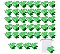 YSDYY 40 Clip per Serra Verde, Clip tonde da Giardino, Clip per Piante, Clip per Tubi da Giardino e 1 Borsa con Coulisse, Rete per Uccelli, Rete da Giardino, Accessori in Tessuto ombreggiante (11 mm)