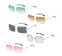 YSDYY 5 Pezzi di Occhiali da Sole Quadrati, Occhiali da Sole alla Moda E alla Moda, Occhiali per La Protezione da Sole, Oggetti di Abbigliamento da Palcoscenico, Ornamenti in Stile Abbigliamento.