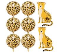 YSDYY 6 Pezzi di Palloncini per Film in Alluminio su Motivi Animali E 2 Pezzi di Palloncini Leopardati, Palloncini per Decorazioni per Feste, Palloncini Creativi E Divertenti.