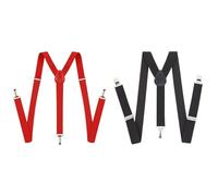 YSDYY Cintura Da 2 Pezzi, Clip Elastica A Cinghia Elastica, Cinghie Per Abiti Da Uomo, Cintura Generale, Accessori (Rosso, Nero).