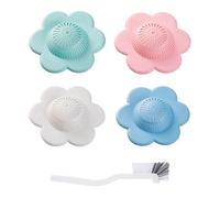 YSDYY Filtro del Lavabo di Lavaggio A 4 Pezzi, Pennello per La Pulizia A 1 Pece, Filtro Puro di Aspirazione A Forma di Fiori, Adatto per Il Bagno E La Cucina.