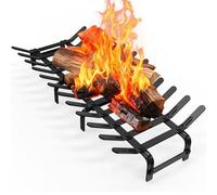YSEJOMP Griglia in acciaio per camino in acciaio per una combustione efficiente ed efficace a legna, per interni ed esterni, colore nero opaco (nero, 73 x 32,5 cm)