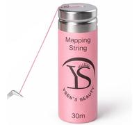 YSEN'S Brow Mapping String, Filo per Mappatura Sopracciglia Preinchiostrato 30 m per Microblading & PMU, Uso Professionale, Nero, Bianco e Rosa, Non si asciuga facilmente