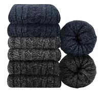 YSense Beau 6 Paia Calze Merino Uomo Calzini Inverno in Lana Morbido Business Classico Grosso Termico Termiche e Lunghe Ideali per Escursioni, Trekking e Campeggio