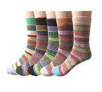 YSense Snug 5 Paia di Calze in Lana da Donna per L'inverno, Traspiranti, Morbide e calde, Calze Invernali Dallo Stile Etnico per Donne, Calze Calde per Donne