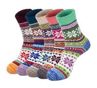 YSense Snug 5 Paia di Calze lunghe in lana da Donna per l'inverno, Calze Termiche per Donne, Calze lunghe Calde per Donne