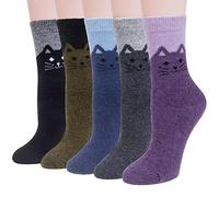 YSense Snug 5 Paia di Calze lunghe in lana da Donna per l'inverno, Calze Termiche per Donne, Calze lunghe Calde per Donne