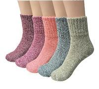 YSense Snug Confezione da 5 Paia di Calze in Lana per Donna, Calzini Corti in Lana per Donna, Regalo Caldo per l'inverno Alle Donne