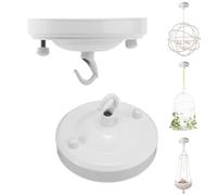 YSGUYILT 2 Pezzi Rosone Lampadario Soffitto Metallo Bianco Lampada a Piastra a Gancio per Sospensione,La Decorazione Della Lampada Lamp,Piante da Appendere,Cesto Pensile per Gatti-(2 Pezzo)
