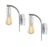 YSGUYILT Lampada da Parete per Interni Vintage E27 Applique Parete 2 Pezzi Lampada da Parete Industriale Retrò per Scale Corridoio Caffè Bar Ristorante Hotel Soggiorno-Argento