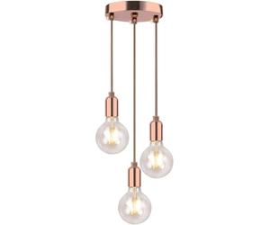 YSGUYILT Lampada Moderna a Sospensione per Interno - Plafoniera Industrial Style Oro Rosa con E27 e 3 Testine, Materiale robusto, Senza lampadina, Ideale per Cucina/Soggiorno