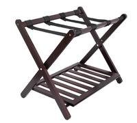 YShiuoL Portavaligia Pieghevole Foldable Space-Saving Home Storage Double-Layer Luggage Rack Excellent Load-Bearing Capacity for The Bedroom and Guest Room