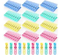 Ysimple 100 Pezzi Mollette per Bucato,Plastica Mollette per Bucato Antiscivolo,4 Colori Forte Forza di Serraggio,per Evitare che si Soffia Via,per Coperta,Lenzuola,Vestiti,Conservazione Degli Alimenti