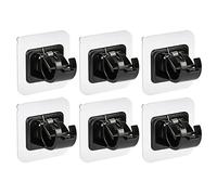 Ysimple 6PCS Ganci per Tende Senza Bucare,Trasparente Ganci Adesivi per Tende,Staffa Autoadesiva per Asta Tendes,per Bastone Tenda o Portasciugamani Sospesi,per Soggiorno,Bagno,Camera da Letto(Nero)