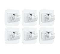Ysimple 6PCS Ganci per Tende Senza Bucare,Trasparente Ganci Adesivi per Tende,Staffa Autoadesiva per Asta Tende,per Bastone Tenda o Portasciugamani Sospesi,per Soggiorno,Bagno,Camera da Letto(Bianco)